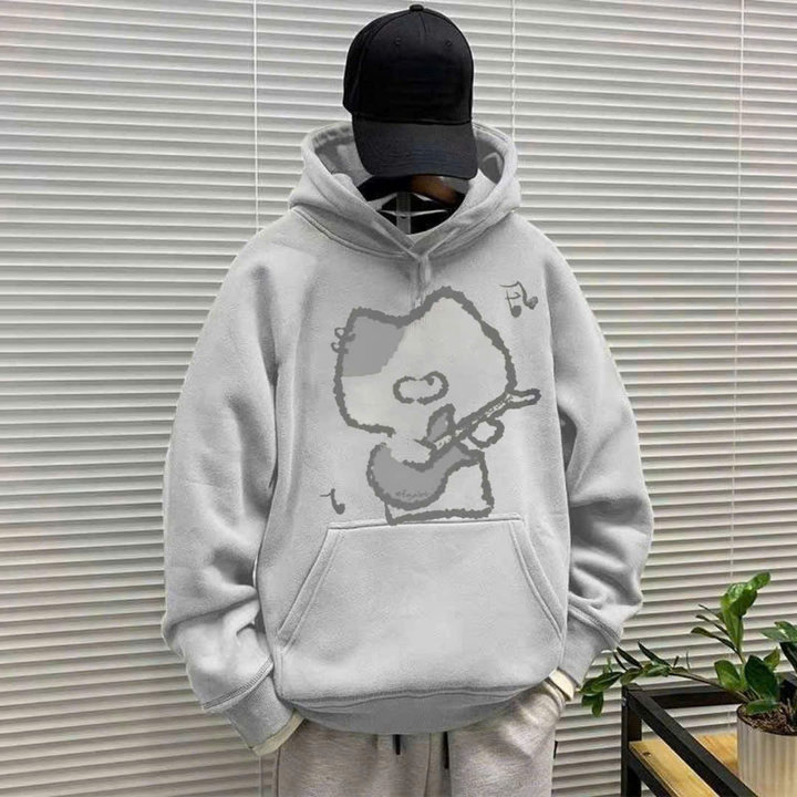 Áo Hoodie Mùa Đông Form Rộng Mũ 2 Lớp Nam Nữ Dài Tay- Mèo Đánh Đàn Hodie