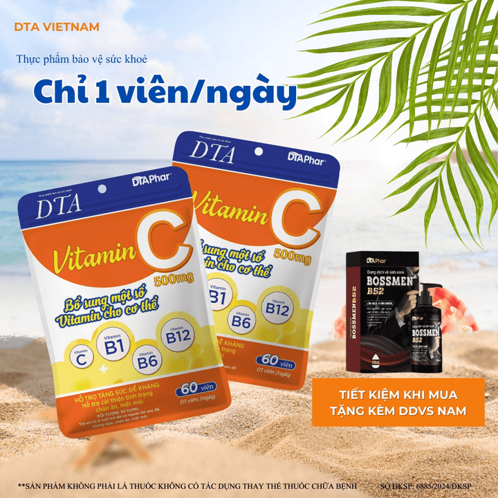 Tpbvsk Vitamin C Dta - Hỗ Trợ Bổ Sung Vitamin C Và Vitamin Nhóm B - Gói 60 Ngày Và 120 Ngày