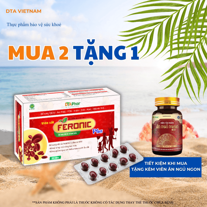 Viên Uống Feronic Plus Hỗ Trợ Bổ Sung Sắt Và Acid Folic Cho Cơ Thể Tặng Khả Năng Tạo Máu Giảm Nguy Cơ Thiếu Máu Hộp 80 Viên