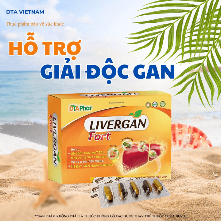 Vin Uống Livergan Fort Hỗ Trợ Giải Độc Gan Mát Gan Giảm Ngứa Vàng Da Do Chức Năng Gan Kém Hộp 60 Viên