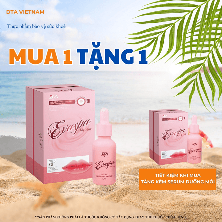 Serum Dưỡng Môi Evaspa Lip Pink Giúp Dưỡng Ẩm, Làm Mềm Môi, Ngăn Ngừa Và Cải Thiện Tình Trạng Môi Khô Nẻ, Bong Tróc Lọ 10ml