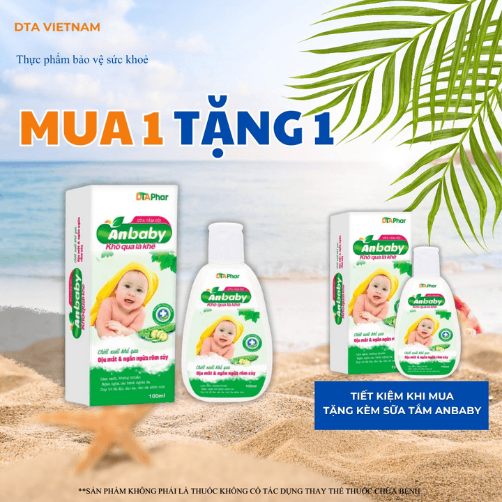 Sữa Tắm Gội Anbaby Khổ Qua Lá Khế Giúp Làm Dịu Mát Và Ngăn Ngừa Rôm Sảy Duy Trì Độ Ẩm Chai 100ml