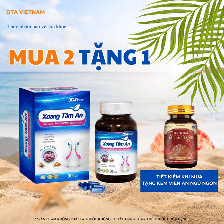 Viên Uống Xoang Tâm An Hỗ Trợ Giảm Cái Triệu Chứng Sổ Mũi Nghẹt Mũi Do Viêm Xoang Viêm Mũi Dị Ứng Hộp 30 Viên
