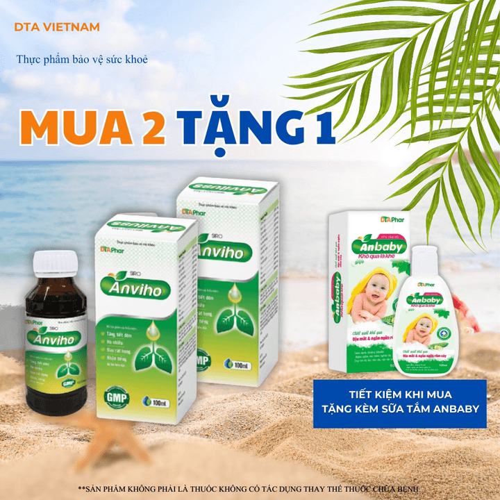 Alternative view of Siro Ho Anviho Hỗ Trợ Giảm Tăng Tiết Đờm Ho Nhiều Đau Rát Họng Khản Tiếng Do Viêm Họng Chai 100ml