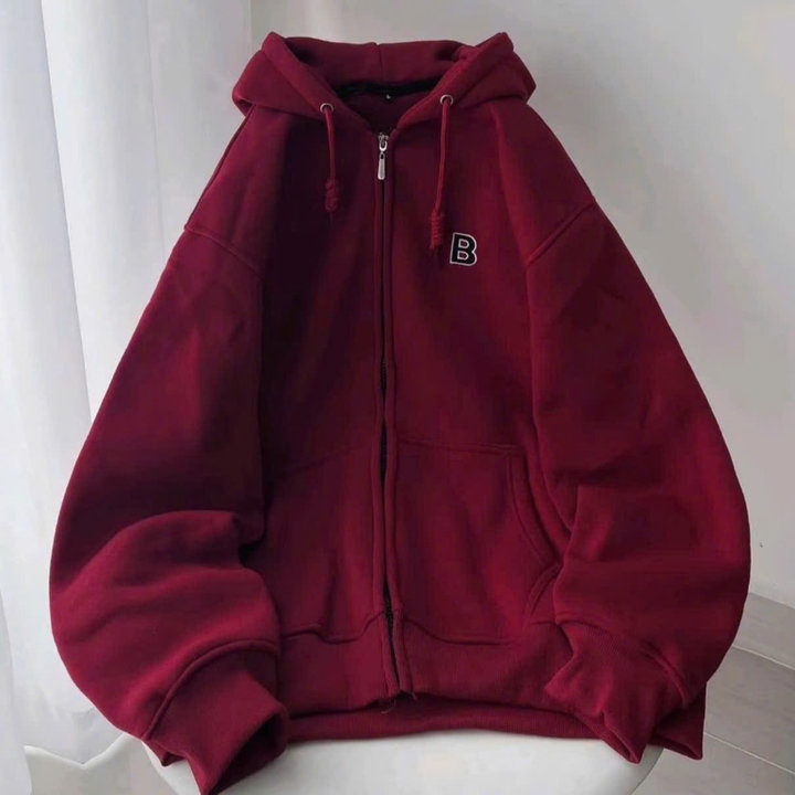 Alternative view of 001 Áo Khoác Hoodie Nỉ Form Rộng In Chữ B