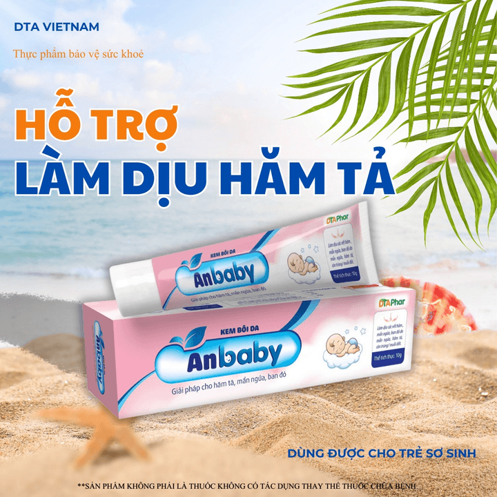 Kem Bội Anbaby Hỗ Trợ Làm Dịu Da Do Hăm Tả Mẩn Ngứa Ban Đỏ Do Mẩn Ngứa Côn Trùng Muỗi Đốt Tuýp 20gr