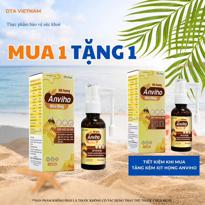 Xịt Họng Anviho Keo Ong Hỗ Trợ Giảm Ho Giảm Đờm Đau Rát Họng Khản Tiếng Do Ho Viêm Họng Viêm Phế Quản Chai 30ml