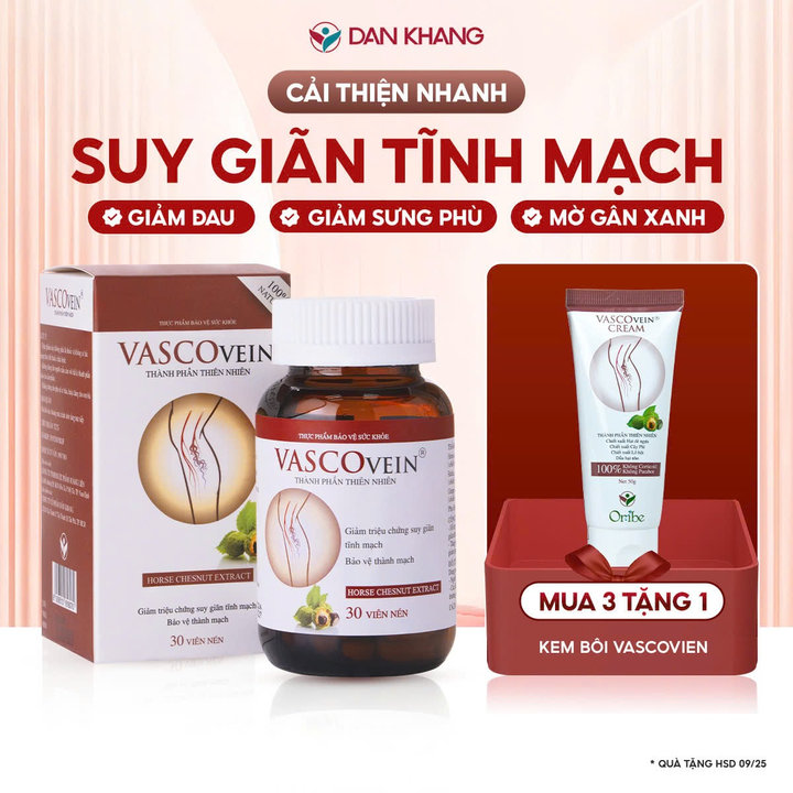 Viên Uống Hỗ Trợ Và Phòng Ngừa Suy Giãn Tĩnh Mạch Vascovein- Dân Khang