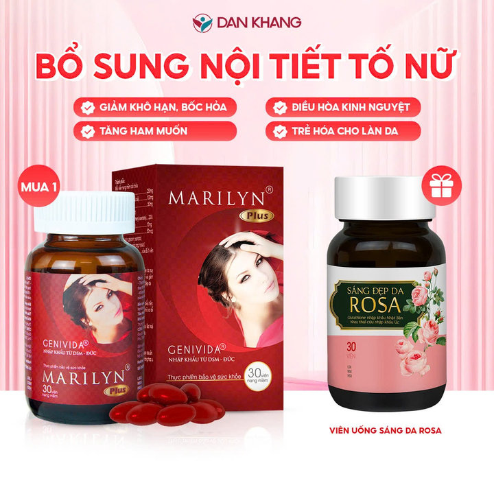 Hộp 30 Viên Uống Bổ Sung Nội Tiết Tố Nữ Marilyn Plus - Dân Khang