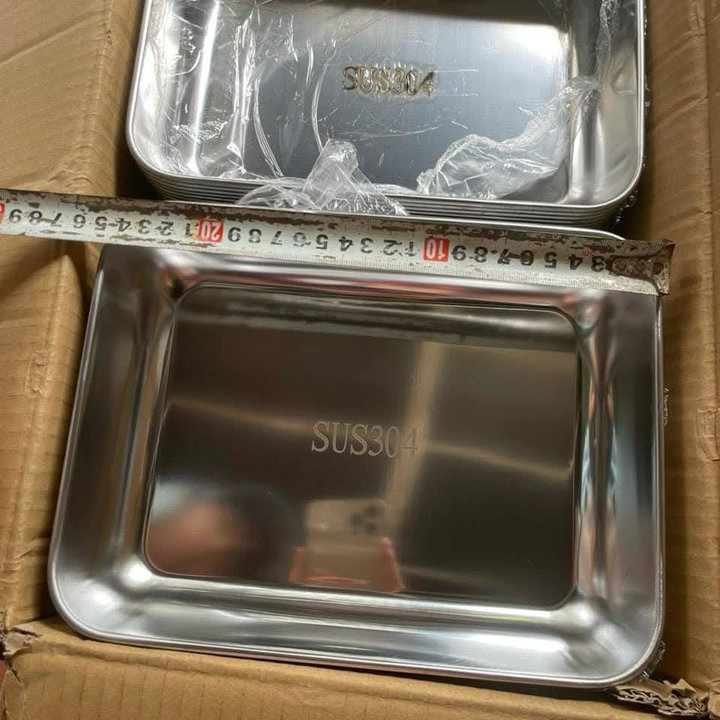 Alternative view of Khay Hộp Inox Lớn 304 Chữ Nhật Có Nắp Đậy Kín Không Sợ Bị Đổ