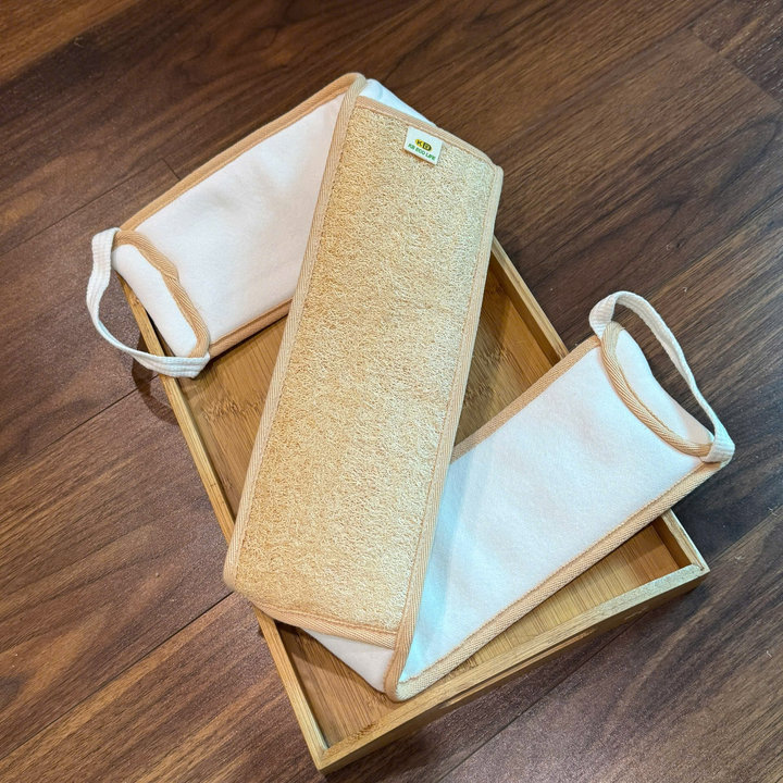 Đai Kỳ Lưng Xơ Mướp Tự Nhiên Cao Cấp - Tẩy Tế Bào Chết Dưỡng Ẩm Cho Da - Kb