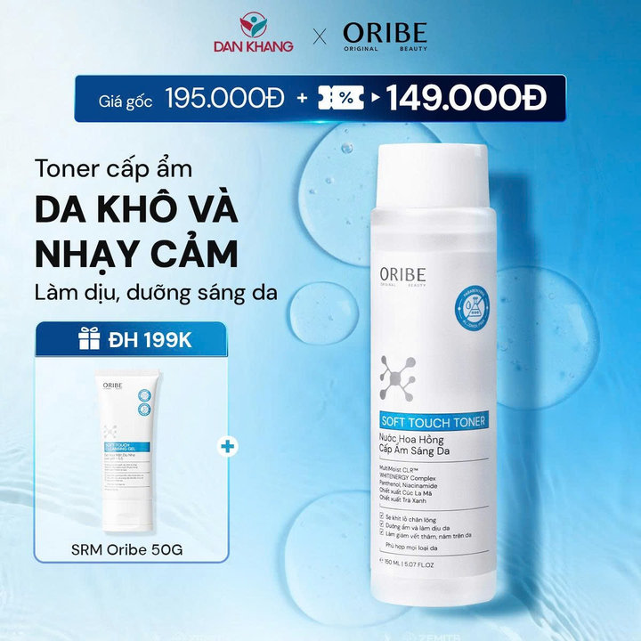 Toner Cấp Ẩm Phục Hồi Da Oribe Soft Touch Toner - Nước Hoa Hồng Sáng Da Se Khít Lỗ Chân Lông 150ml