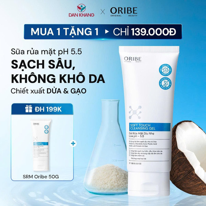 Sữa Rửa Mặt Làm Sạch Dịu Nhẹ Dưỡng Da Ẩm Mịn Dành Cho Mọi Loại Da Oribe Soft Touch