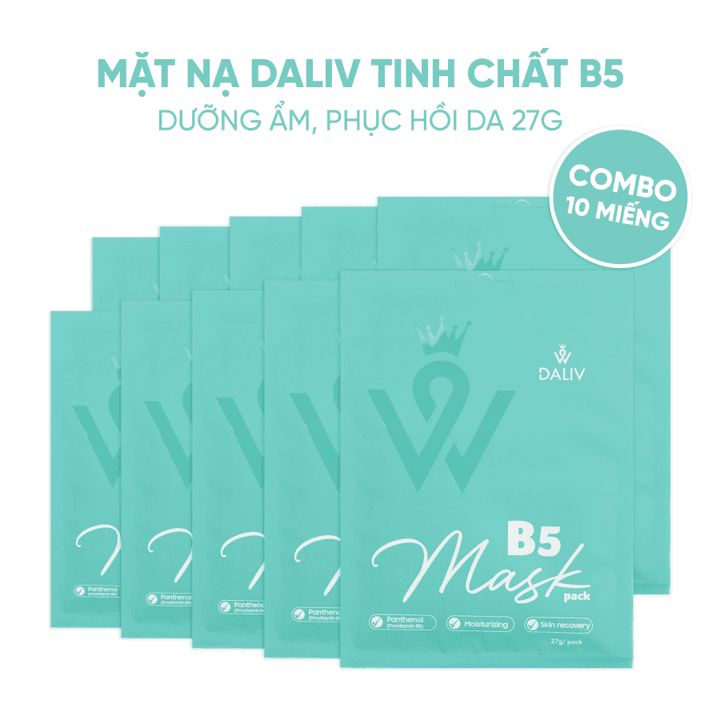 Alternative view of Combo 10 Tặng 2 Mặt Nạ Daliv Tinh Chất B5 Dưỡng Ẩm, Phục Hồi Da 27g