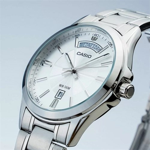 Alternative view of Đồng Hồ Kim Nam Dây Kim Loại Casio Mtp-1381d-7avdf Trắng