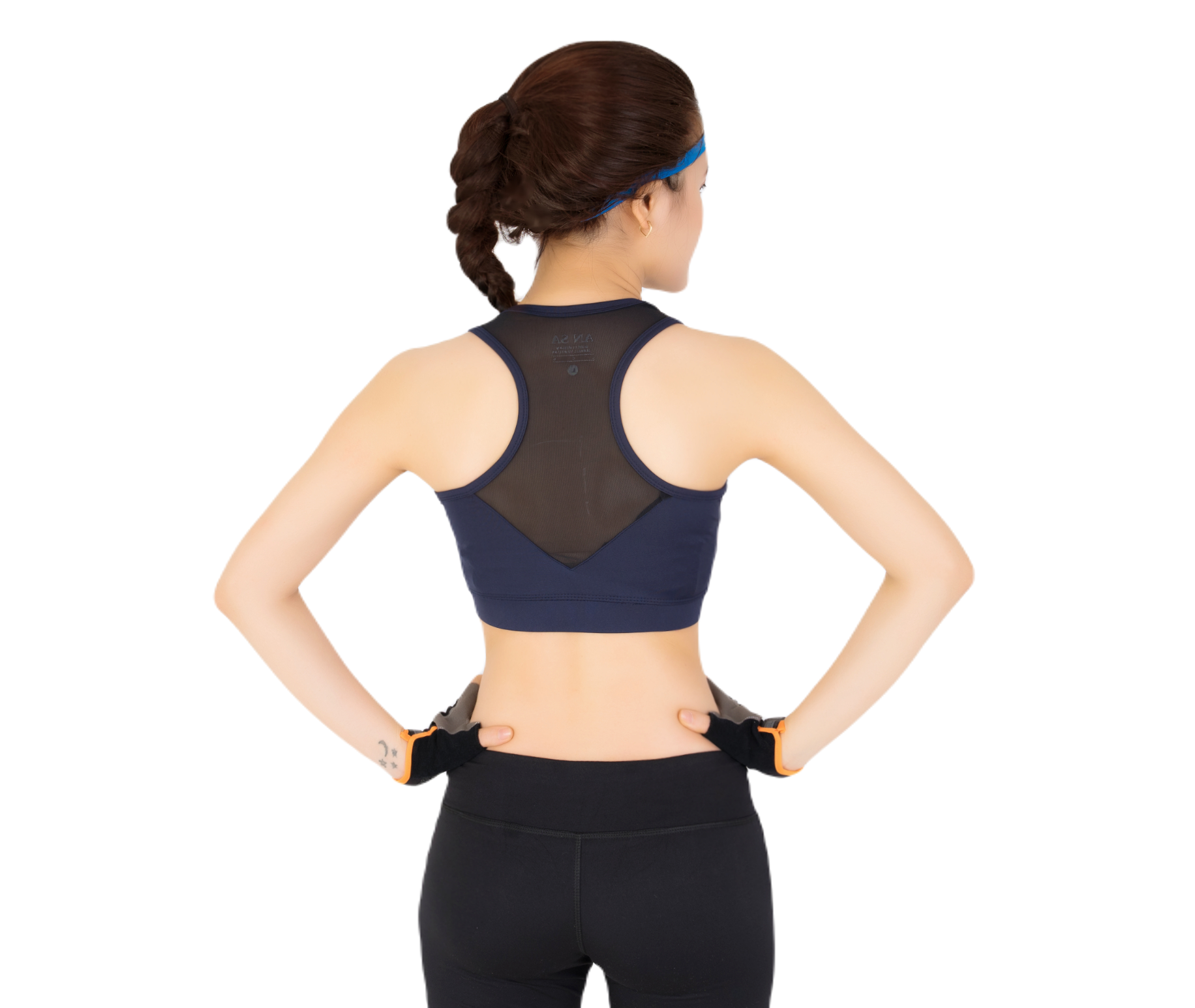 Alternative view of Bộ Tập Thể Thao Nữ Quần Lỡ Áo Bra Phối Lưới Dl1102 Màu Xanh Dương - Ansa Sport