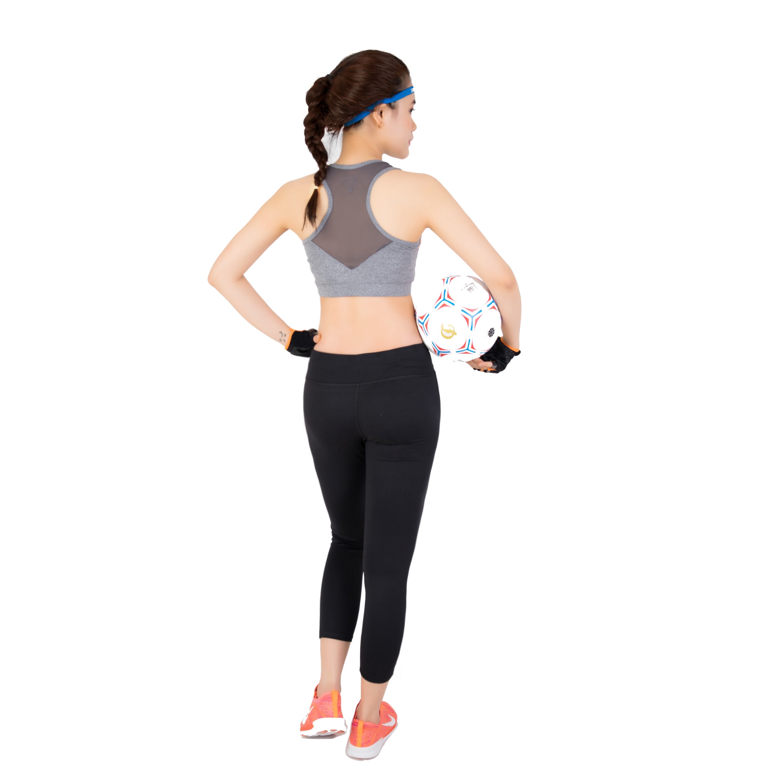 Alternative view of Bộ Tập Thể Thao Nữ Quần Lỡ Áo Bra Phối Lưới Dl1103 Màu Xám - Ansa Sport