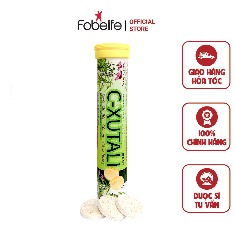 Viên Sủi Xutali Hỗ Trợ Triệu Trứng Đau Đầu, Hắt Hơi - Fobelife