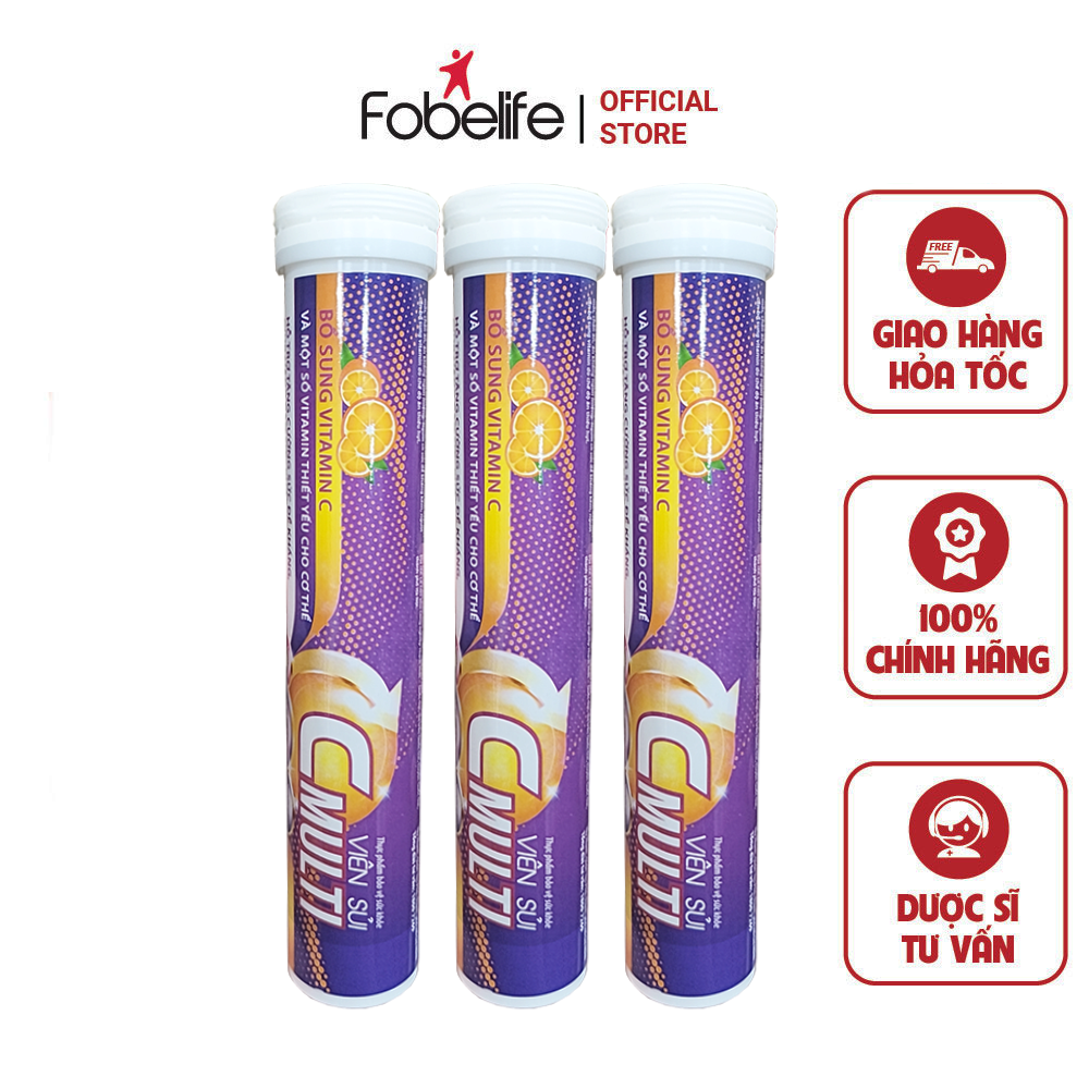 Viên Sủi Bổ Sung Vitamin C Multi, Tăng Cường Sức Đề Kháng - Fobelife