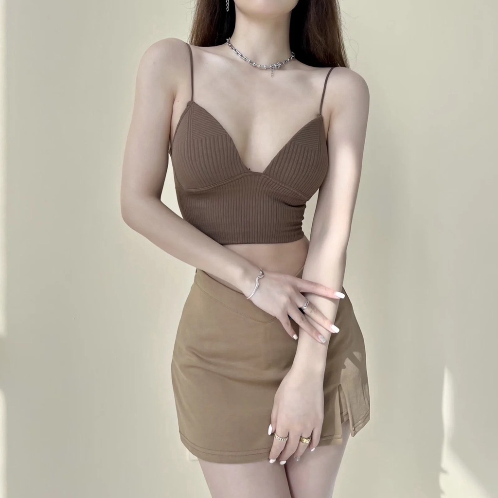 Áo Bra Gân Tăm Dây Mảnh 5 Màu Siêu Hot - Chipxinhxk