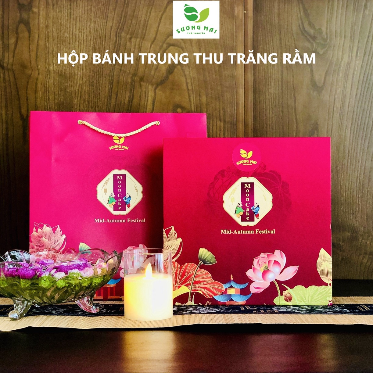 Hộp Bánh Trung Thu Truyền Thống Trăng Rằm - Sương Mai - Hộp 4 Bánh