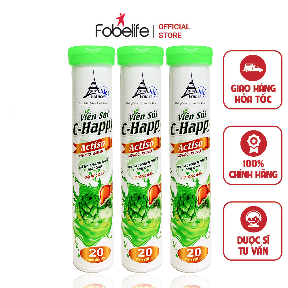 Viên Sủi Vitamin C Happy Actiso - Pháp Effiel