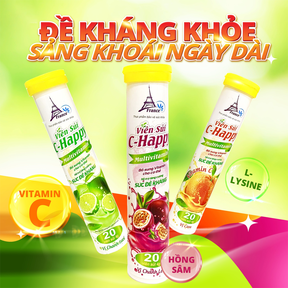 Alternative view of Viên Sủi Vitamin C Happy Multivitamin - Pháp Effiel
