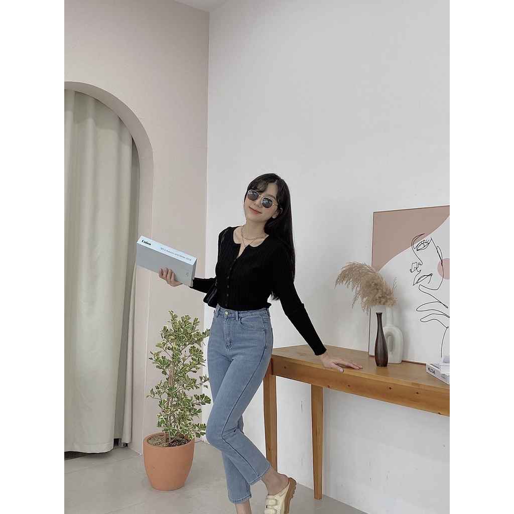 Alternative view of Áo Len Dài Tay Cổ Tròn Khuy Giữa Cao Cấp Vintage - Chipxinhxk