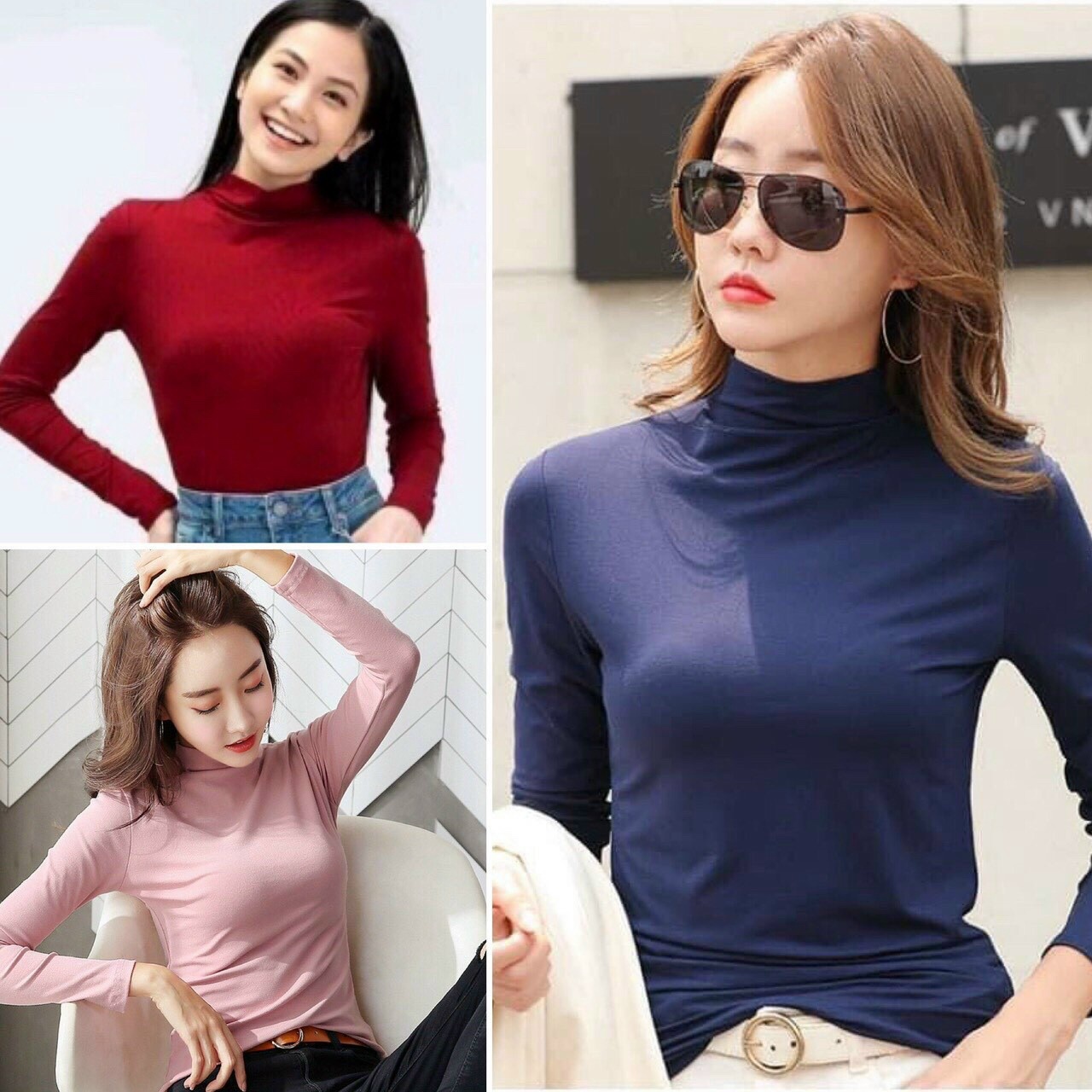 Alternative view of Combo 3 Áo Giữ Nhiệt Nữcổ Cao 3cm Lót Nỉ - Vanass