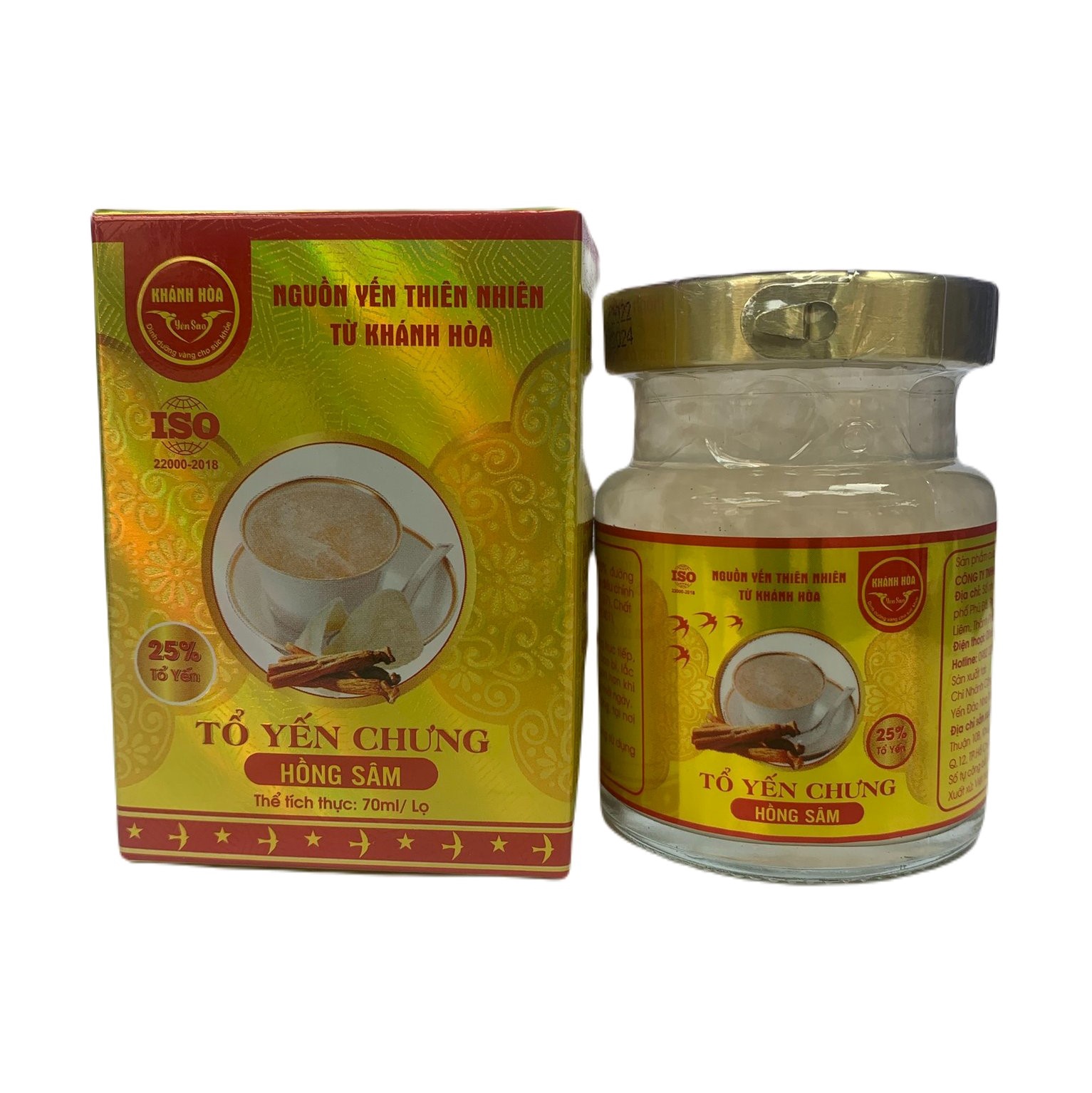 Tổ Yến Chưng Hồng Sâm 70ml - Khánh Hòa Yến Sào