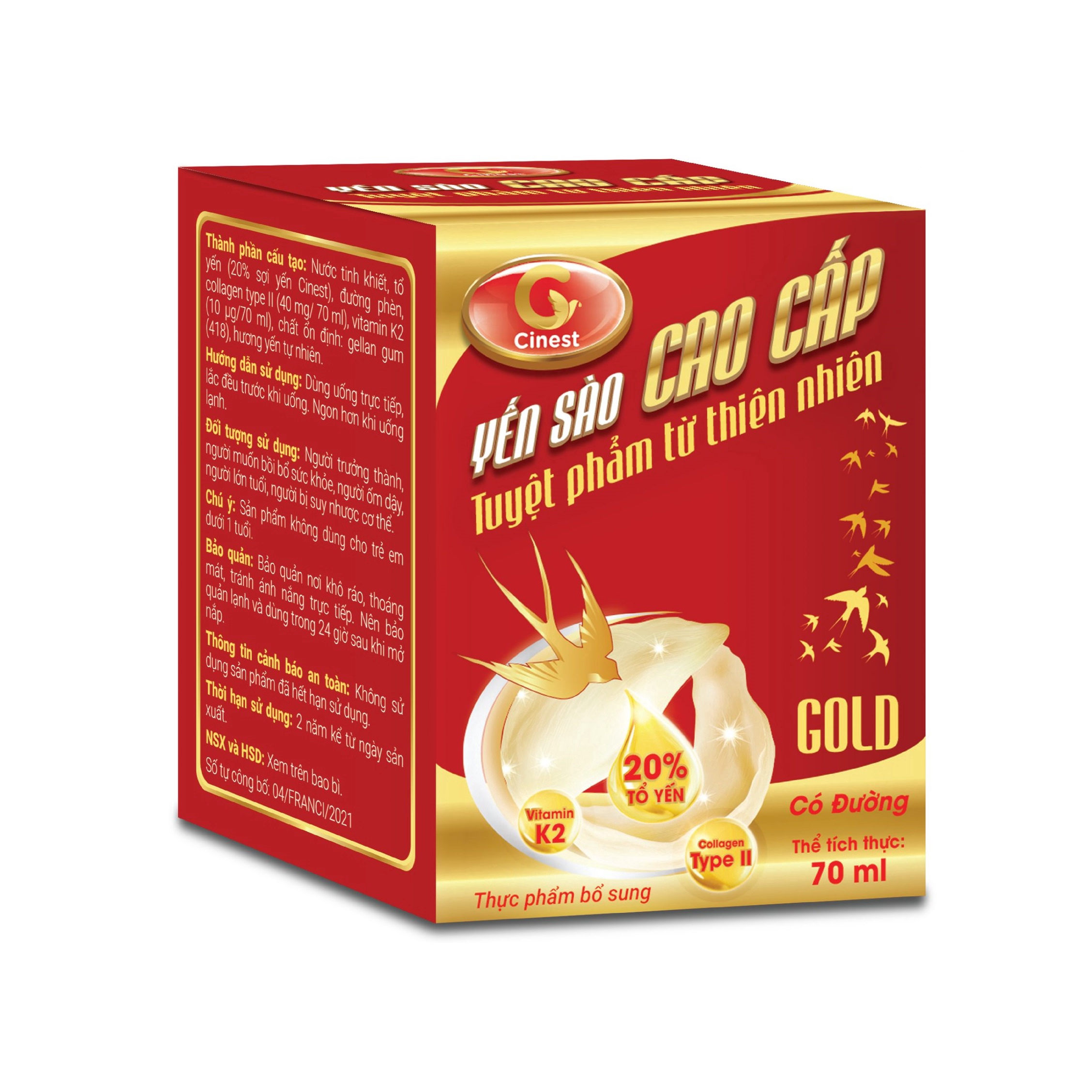 Alternative view of Yến Sào Cinest 20% Gold Có Đường 70ml - Franci