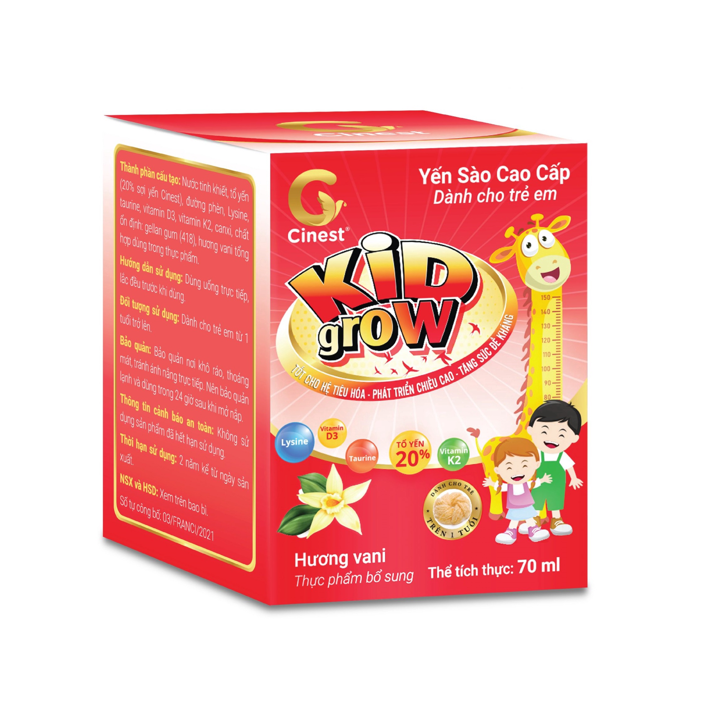 Alternative view of Yến Sào Cinest 20% Kid Grow Hương Vani 70ml - Franci
