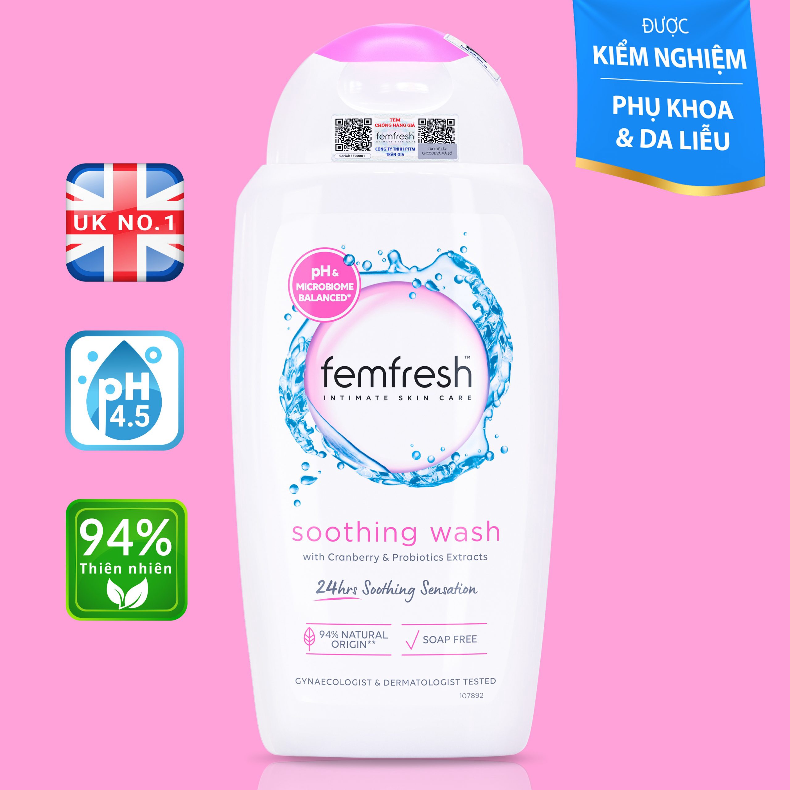 Dung Dịch Vệ Sinh Phụ Nữ Soothing Wash 250ml - Femfresh