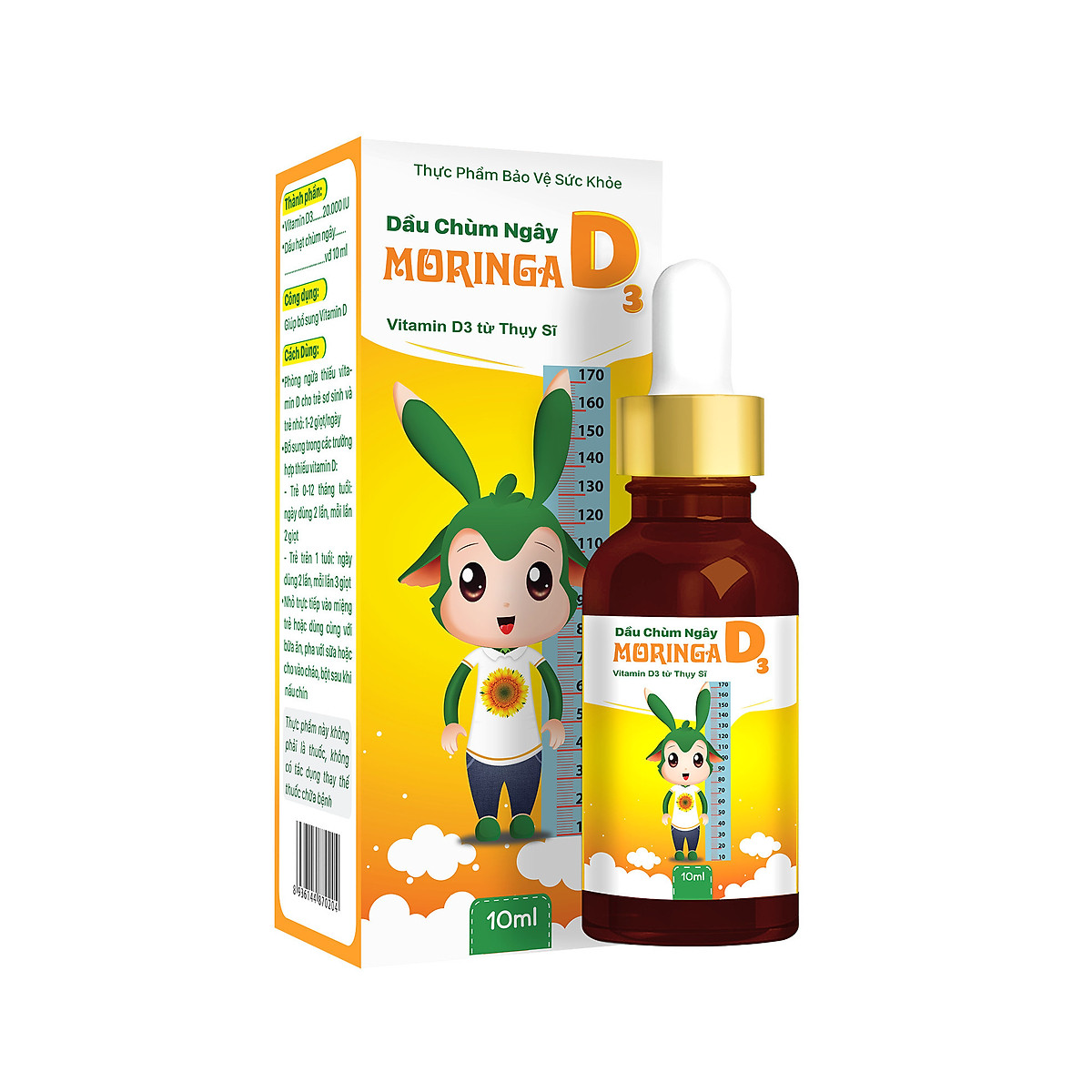 Dầu Chùm Ngây Bổ Sung Vitamin D3 Phát Triển Chiều Cao 10ml - Moringa