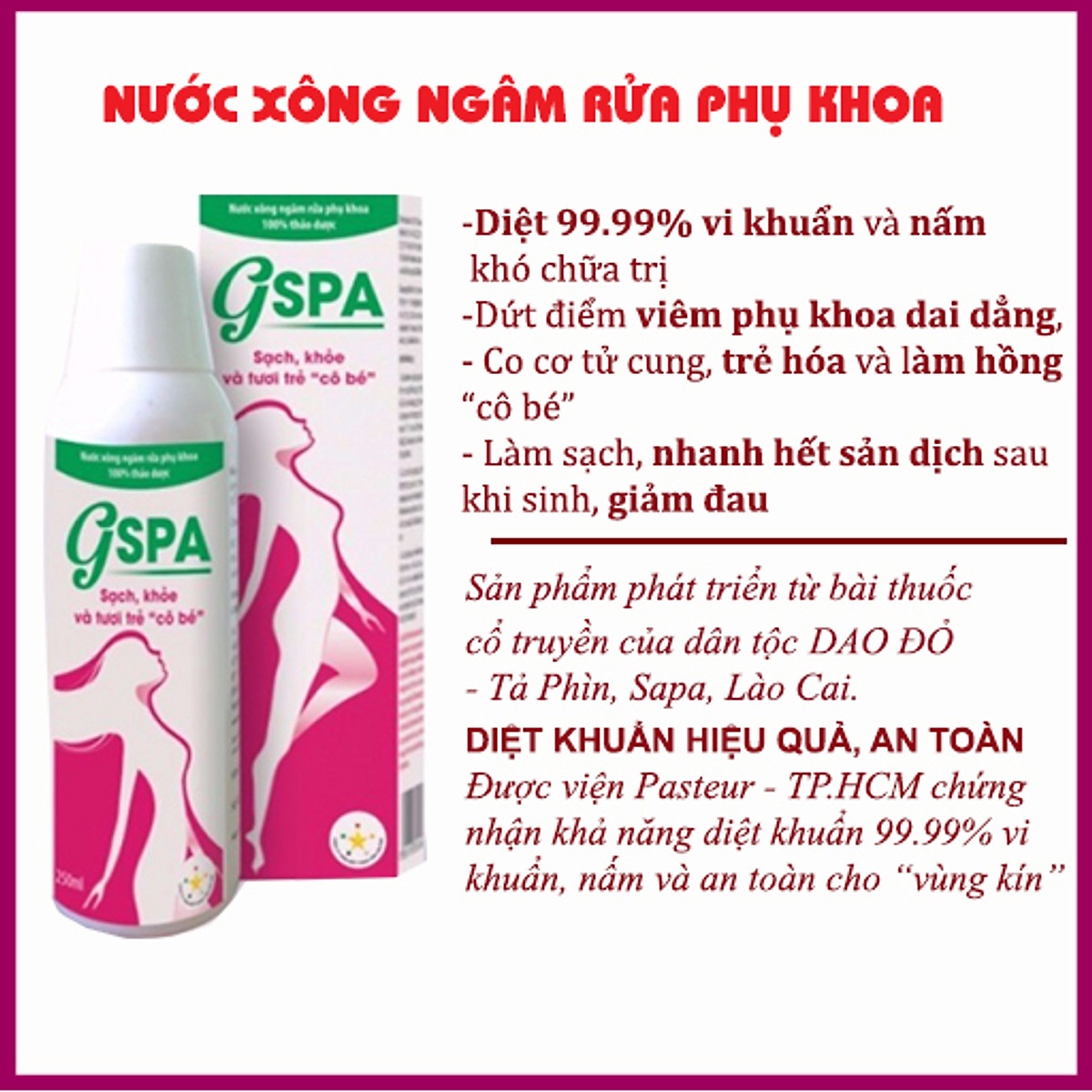 Alternative view of Nước Xông Ngâm Rửa Phụ Khoa 250ml - Gspa