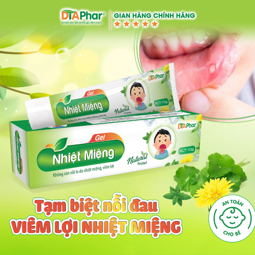 Alternative view of Gel Nhiệt Miệng Giúp Tiêu Nhiệt Giải Độc Làm Lành Vết Thương Kháng Viêm Kháng Khuẩn Do Nóng Trong Miệng Tuýp 10gr