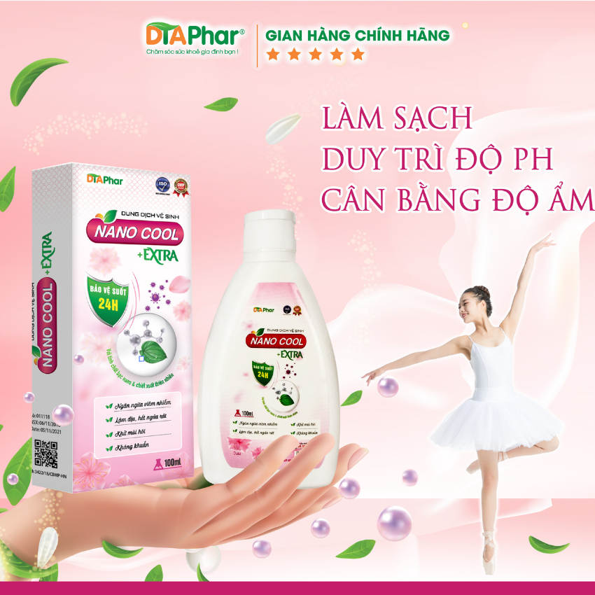 Alternative view of Dung Dịch Vệ Sinh Nano Cool Extra Giúp Làm Sạch Kháng Khuẩn Duy Trì Độ Ẩm Cân Bằng Ph Cho Da Vùng Kín Chai 100ml
