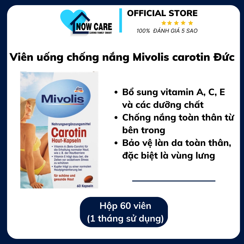 Alternative view of Viên Uống Chống Nắng Carotin Đức - Mivolis