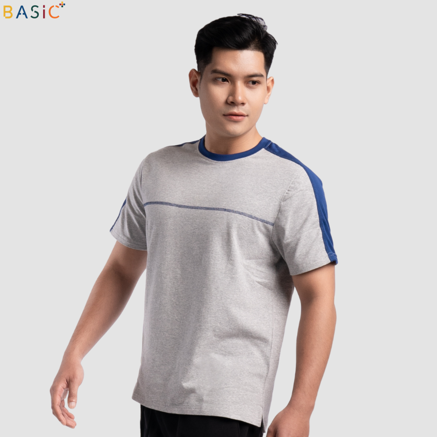 Alternative view of Áo Tshirt Shoulder Contrast Slimfit No 063 - Basic Plus