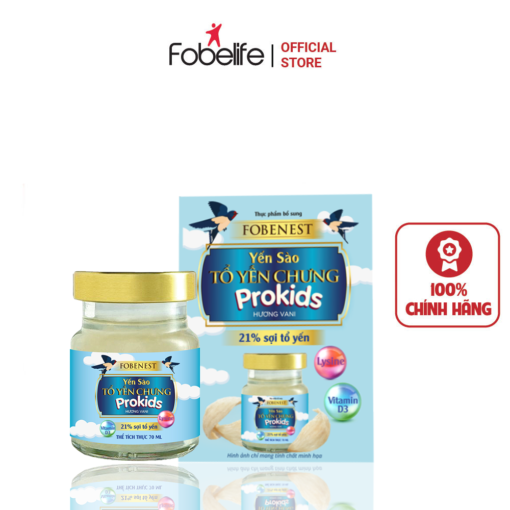 Yến Sào Fobenest Prokids 70ml 21% Sợi Tổ Yến Hương Vani - Fobelife