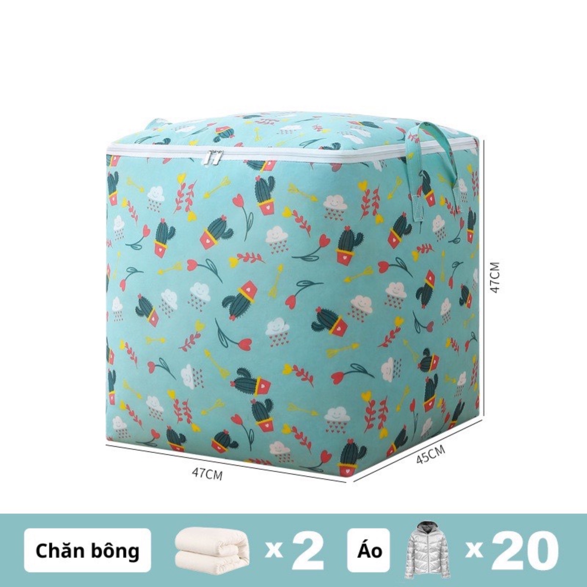 Alternative view of Túi Đựng Quần Áo Chăn Màn Ga Gối Cỡ Lớn Có Khóa Kéo Hoạ Tiết Dễ Thương - Su