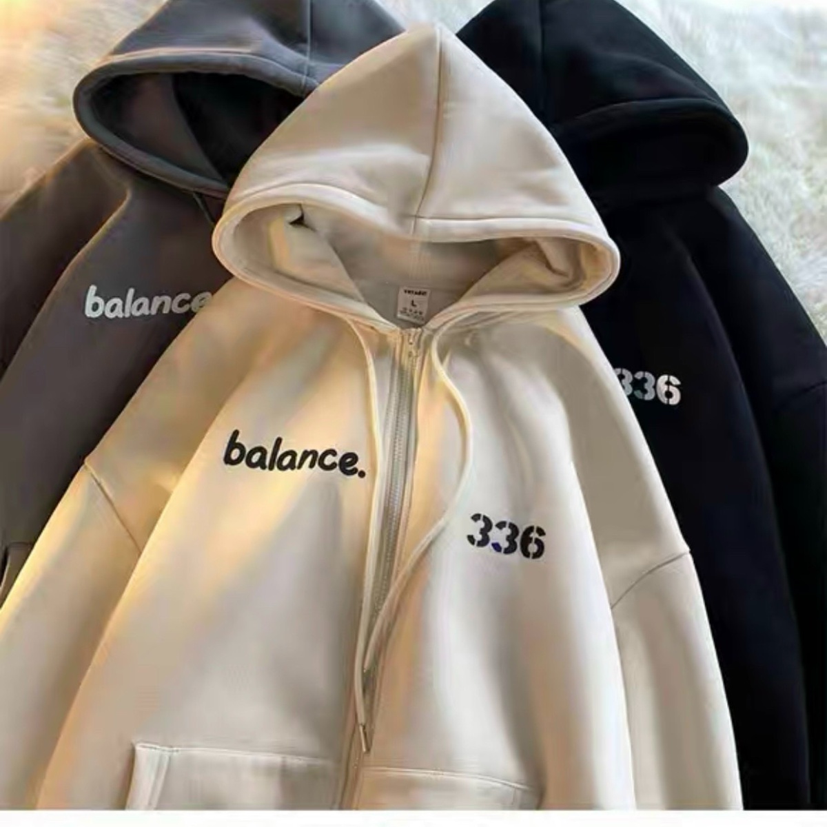 Áo Khoác Hoodie Có Nón Khóa Zip Chất Nỉ Bông Dày Dặn Thêu Số 336 - Htm Fashion