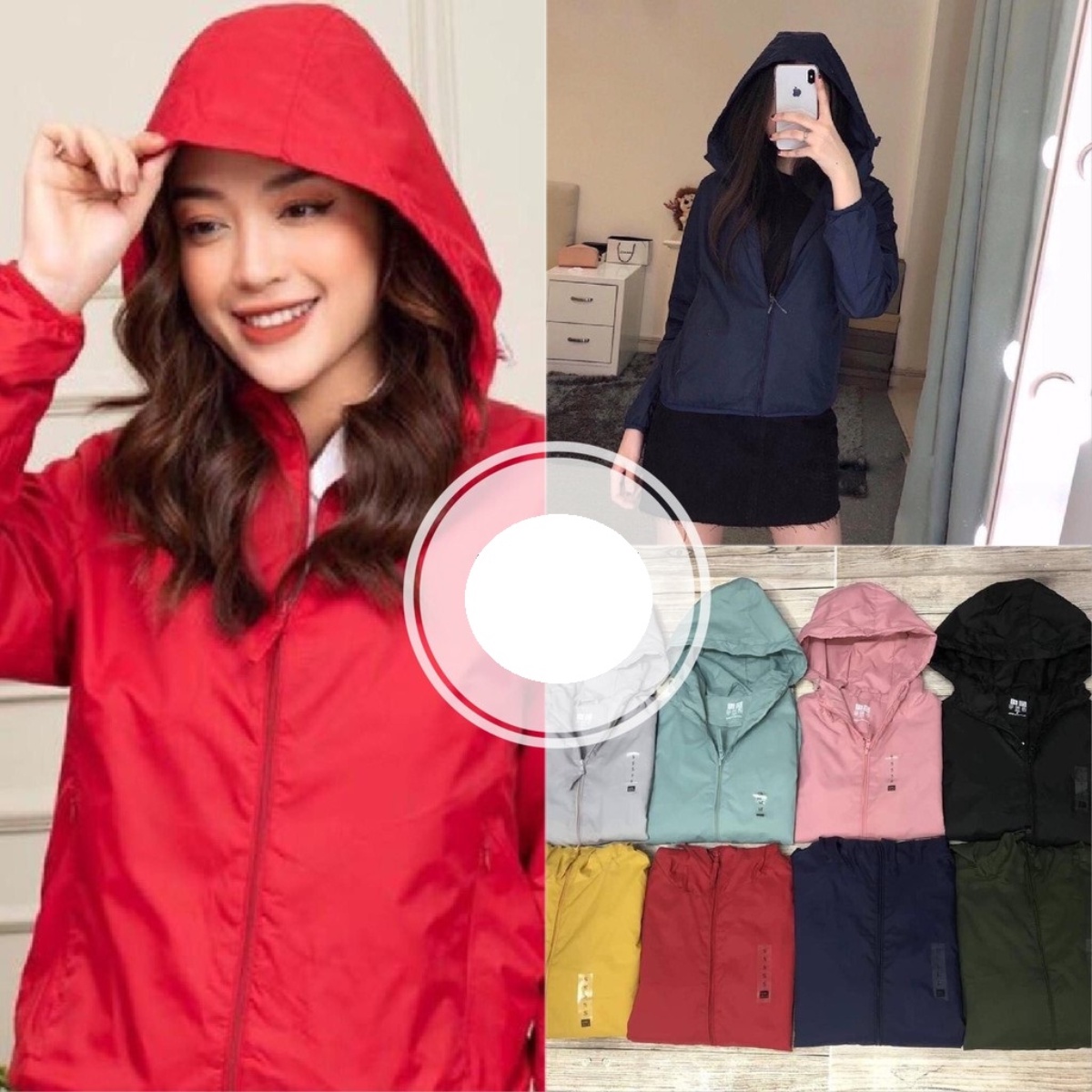Áo Khoác Gió 2 Lớp Thời Trang, Áo Gió Nữ Chống Thấm Nước Kèm Túi Cuộn - Dmastore