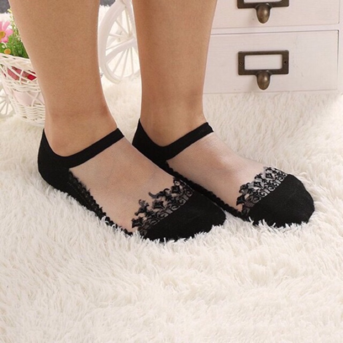 Alternative view of Combo 10 Đôi Tất Công Chúa Phối Ren Điệu Đà - Dmastore