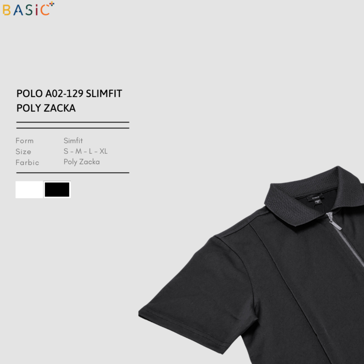 Alternative view of Áo Polo Metal Zipper Slimfit No 129 - Basic Plus