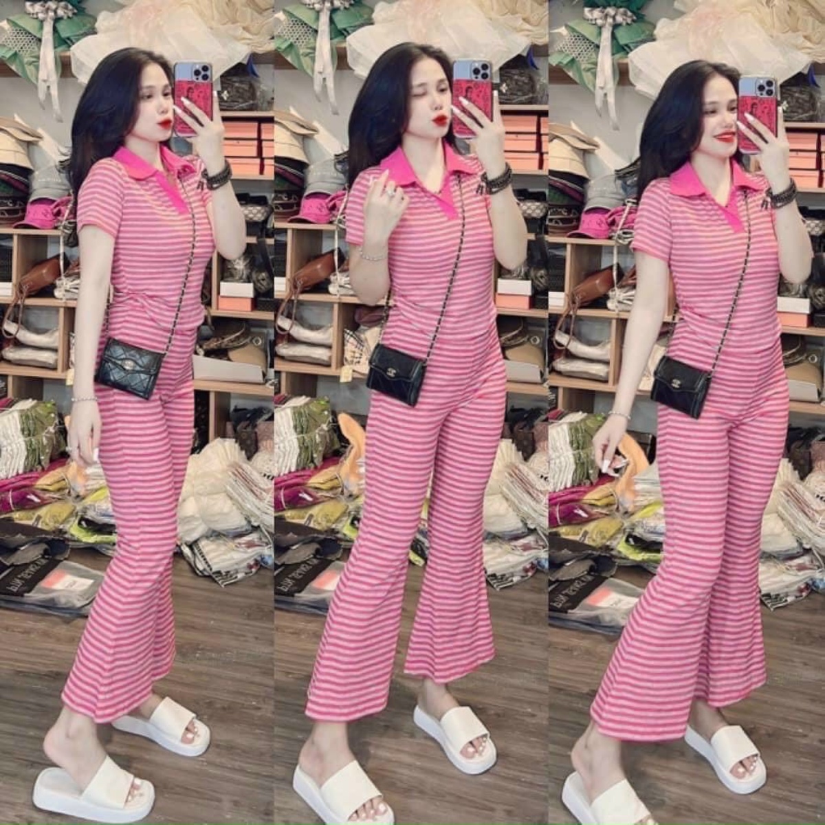 Alternative view of Set Bộ Thun Gân Tay Ngắn Quần Dài Loe - Be Yourself