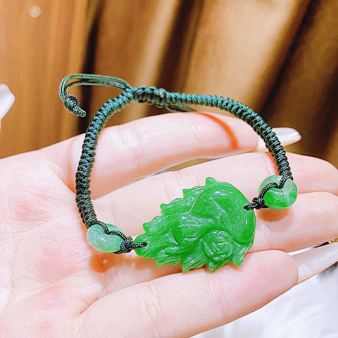 Vòng Tay Hồ Ly Chúa Ngọc Cẩm Thạch Sơn Thủy Thiên Nhiên Dòng Vip Cực Mạnh - Thắng Giang