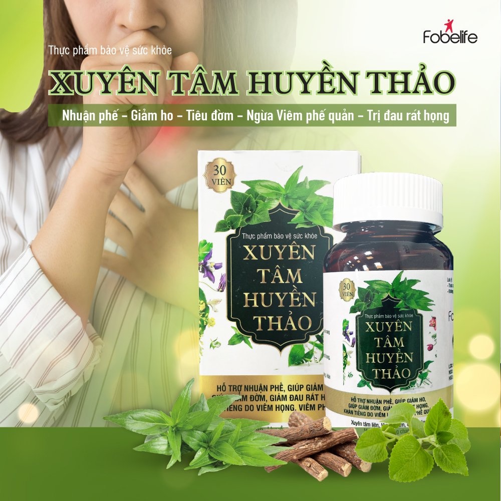 Alternative view of Viên Uống Xuyên Tâm Huyền Thảo Bổ Phế, Giảm Đờm, Đau Rát Họng - Fobelife