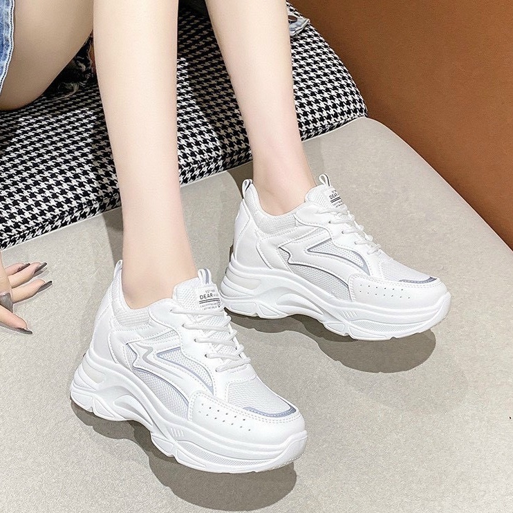 Giày Thể Thao Độn Đế 7 Phân, Phong Cách Trẻ Trung Năng Động (form Nhỏ 1 Size) - Haanh