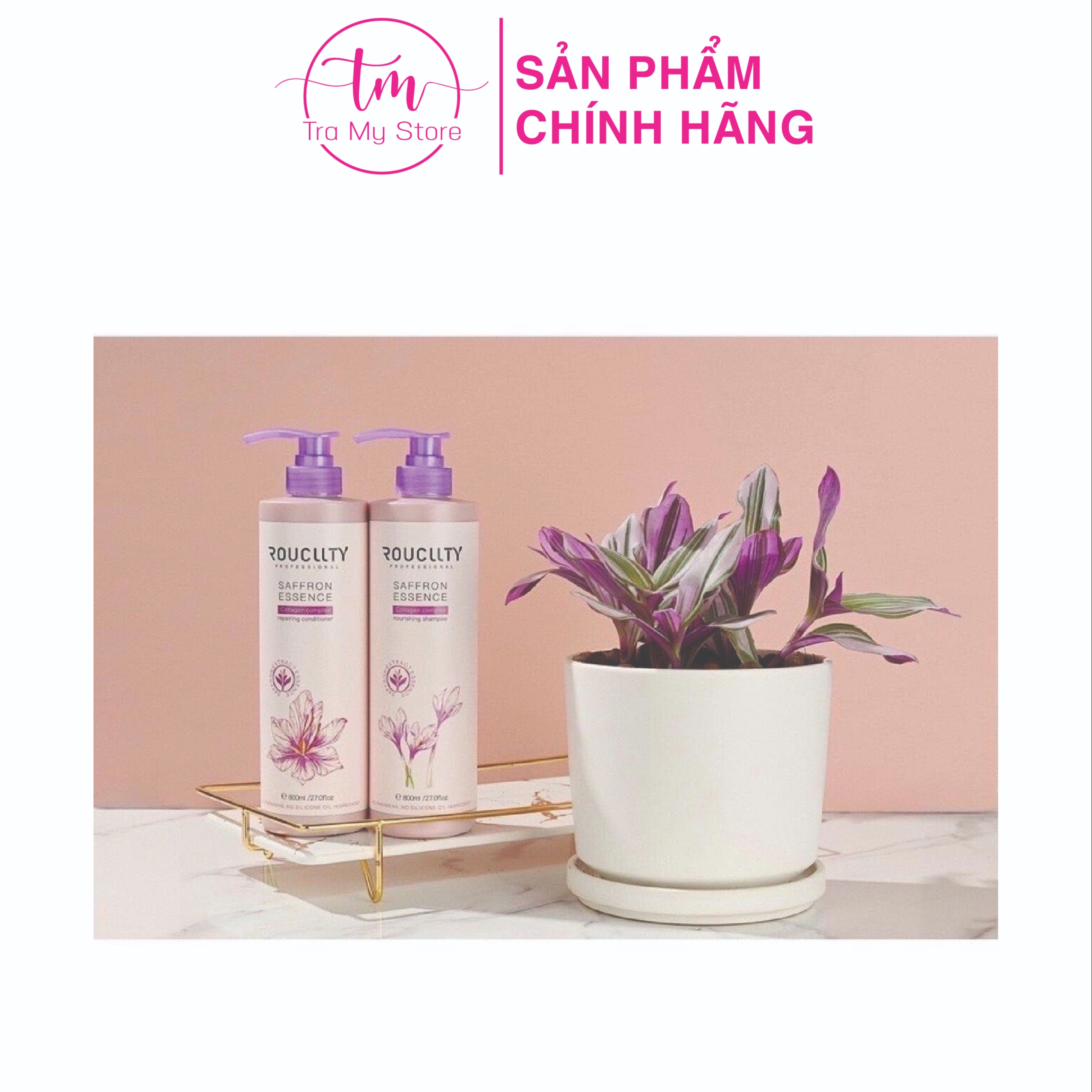 Dầu Gội Xả Nhụy Hoa Nghệ Tây 800ml/chai - Roucllty Saffron Essence